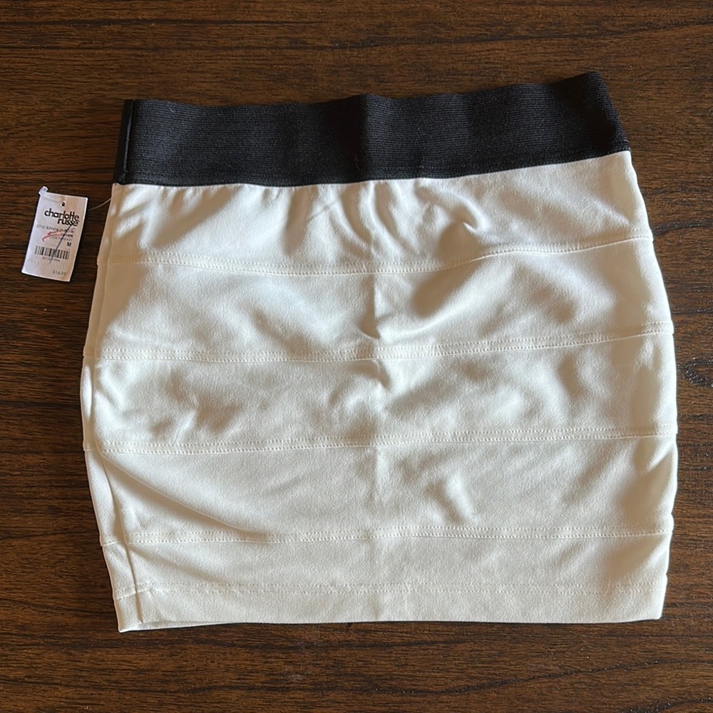 Charlotte Russe Cream Mini Pencil Skirt